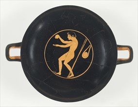Wine Cup with an Athlete Applying Oil; Attributed to the Ambrosios Painter, Greek, Attic, active 510 - 500 B.C., Athens