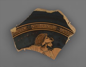 Red-Figure Cup Fragment; Attributed to Onesimos, Greek, Attic, active 500 - 480 B.C., and signed by Euphronios Greek Attic