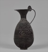 Pitcher with Incised Decoration; Etruria; 640 - 620 B.C; Terracotta; 23.9 × 10.7 cm, 9 7,16 × 4 3,16 in