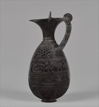 Pitcher with Incised Decoration; Etruria; 640 - 620 B.C; Terracotta; 23.9 × 10.7 cm, 9 7,16 × 4 3,16 in
