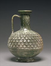 Lead-Glazed Jug; Roman Empire; 50 B.C. - A.D. 50; Terracotta; 15.7 × 4.6 cm, 6 3,16 × 1 13,16 in