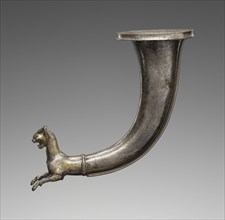 Lynx-Shaped Drinking Horn; Eastern Seleucid Empire; 100 - 1 B.C; Gilt silver; 24.5 × 41.9 × 12.2 cm, 9 5,8 × 16 1,2 × 4 13,16 in