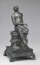 Incense Burner Shaped as a Singer Seated on an Altar; Roman Empire; first half of 1st century; Bronze; 19 × 9.4 cm