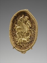 Ring with Bellerophon Spearing the Chimaera; Attributed to Santa Eufemia Master, Greek, South Italian, active 340 - 320 B.C