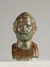 Bust of Demosthenes; Roman Empire; 100 - 1 B.C; Bronze; 7.9 × 3.3 × 4 cm, 3 1,8 × 1 5,16 × 1 9,16 in