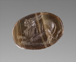 Engraved Gem with a Lynx; Italy; 2nd - 1st century B.C; Banded agate; 1.2 × 0.9 × 0.2 cm, 1,2 × 5,16 × 1,16 in