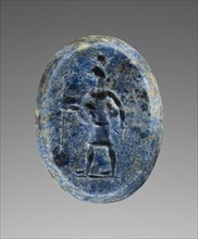 Engraved Gem with Bes-Pantheos and Anubis; Italy; A.D. 100–250; Lapis lazuli; 1.2 × 0.9 × 0.2 cm, 1,2 × 3,8 × 1,16 in