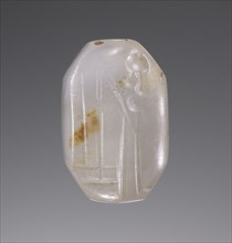 Faceted Pendant Stamp; United States; 20th century?; Chalcedony; 2 x 1.3 x 2.6 cm, 13,16 x 1,2 x 1 in