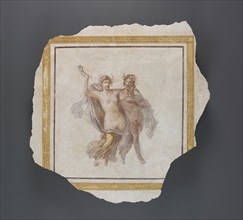 Fresco Fragment Depicting Dionysos and Ariadne; Roman Empire; 1st century; Fresco; 94 x 93 x 6 cm, 37 x 36 5,8 x 2 3,8 in