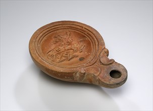 Lamp, North Africa; 1st - 4th century; Terracotta; 3 x 7.5 x 11.2 cm, 1 3,16 x 2 15,16 x 4 7,16 in