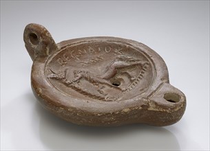 Lamp, North Africa; 1st - 4th century; Terracotta; 2.7 x 8.5 x 11.5 cm, 1 1,16 x 3 3,8 x 4 1,2 in