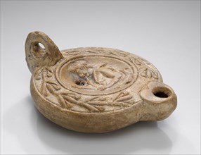 Lamp, North Africa; 2nd century; Terracotta; 2.6 x 8 x 10.2 cm, 1 x 3 1,8 x 4 in