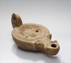 Lamp, North Africa, Africa; 1st century B.C. - 4th century A.D; Terracotta; 3.3 x 8.3 x 14.7 cm, 1 5,16 x 3 1,4 x 5 13,16 in