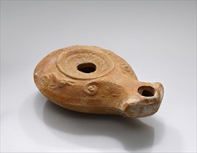 Lamp, Roman Empire; 1st century B.C. - 4th century A.D; Terracotta; 8.6 x 2.4 x 6.2 cm, 3 3,8 x 15,16 x 2 7,16 in