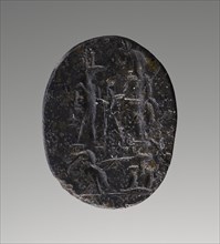 Engraved Gem, Roman Empire; 2nd - 4th century; Indeterminate, basaltic stone?; 2.5 x 2 x 0.6 cm, 1 x 13,16 x 1,4 in