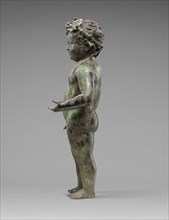 Statue of the Infant Cupid; 1st century; Bronze with silver and copper; 64 × 33.5 × 17.8 cm, 25 3,16 × 13 3,16 × 7 in
