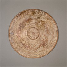One of a Pair of Etruscan Plates: Birds; Attributed to the Circle of the Crane Painter, Etruscan, about 600 - 575 B.C., Caere