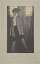 Portrait of a Woman in Hat Holding a Wrap; Clarence H. White, American, 1871 - 1925, 1902; Platinum print; 20 x 11.7 cm