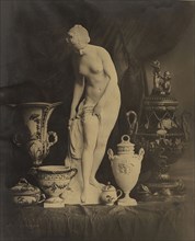 Still Life with Statuette and Vases; Louis-Rémy Robert, French, 1811 - 1882, negative 1855; print 1870s; Carbon print