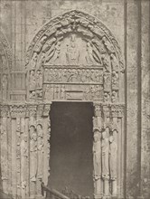 Chartres Cathedral, Royal Portal, The Incarnation Portal, South Lateral Doorway; Charles Nègre, French, 1820 - 1880, 1857