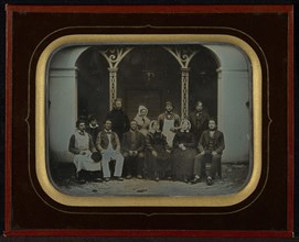 Group portrait of eleven servants of Eynard-Lullin; Jean-Gabriel Eynard, Swiss, 1775 - 1863, about 1849; Daguerreotype