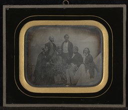 Group portrait of eight including M. & Mme. Eynard; Jean-Gabriel Eynard, Swiss, 1775 - 1863, 1847; Daguerreotype