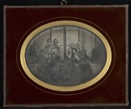 Group portrait of eight members of Eynard-Lullin's circle; Jean-Gabriel Eynard, Swiss, 1775 - 1863, 1842; Daguerreotype