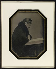 Self-Portrait with a Folio Volume; Jean-Gabriel Eynard, Swiss, 1775 - 1863, about 1845; Daguerreotype