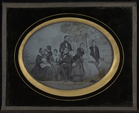 Group portrait of ten member of the Circle of Eynard-Lullin; Jean-Gabriel Eynard, Swiss, 1775 - 1863, about 1845; Daguerreotype
