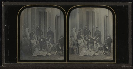 Group portrait of fourteen members of the Circle of Eynard-Lullin; Jean-Gabriel Eynard, Swiss, 1775 - 1863, about 1852