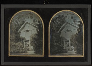 Clock Tower House with Apiary; Jean-Gabriel Eynard, Swiss, 1775 - 1863, about 1852; Stereograph, Daguerreotype