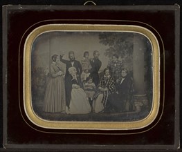 Group portrait of nine member of the Circle of Eynard-Lullin; Jean-Gabriel Eynard, Swiss, 1775 - 1863, about 1850