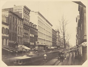 Broadway Looking North from Between Grand and Broome Streets; Attributed to Silas A. Holmes, American, 1820 - 1886)