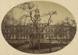 City Hall, New York; Silas A. Holmes, American, 1820 - 1886, New York, New York, United States; about 1855; Albumenized salted