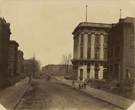 View Up Fifth Avenue with St. Germain Hotel; Attributed to Silas A. Holmes, American, 1820 - 1886, or attributed to Charles