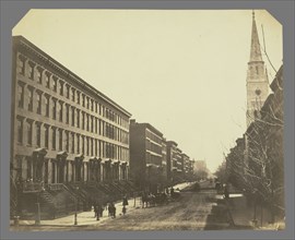 Fifth Avenue Looking South from Thirteenth Street; Attributed to Silas A. Holmes, American, 1820 - 1886, about 1855; Salted
