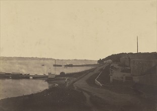 Narrows on East River; Attributed to Silas A. Holmes, American, 1820 - 1886, about 1855; Salted paper print; 28.1 x 39.2 cm