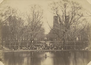 Washington Square Park Fountain with Pedestrians; Silas A. Holmes, American, 1820 - 1886, New York, New York, United States