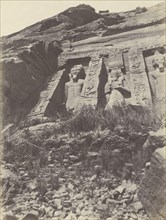 Ibsamboul. Spéos d'Hathor, partie gauche de la façade; John Beasly Greene, American, born France, 1832 - 1856, Abu Simbel
