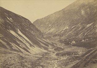 Valley and chapel, Pyrenees; Vicomte Joseph de Vigier, French, 1821 - 1862, Pyrenees, France; about 1853; Salted paper print