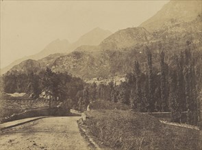 Road at base of mountains; Vicomte Joseph de Vigier, French, 1821 - 1862, Pyrenees, France; about 1853; Salted paper print