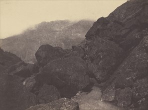 Boulders near Gavarnie; Vicomte Joseph de Vigier, French, 1821 - 1862, Gavarnie, France; about 1853; Salted paper print