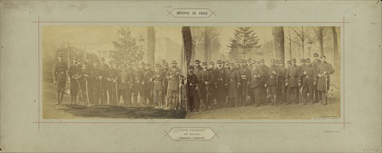 Garde Nationale, 66e Bataillon, Commandant: Kernen; André Adolphe-Eugène Disdéri, French, 1819 - 1889, Paris, France; 1870