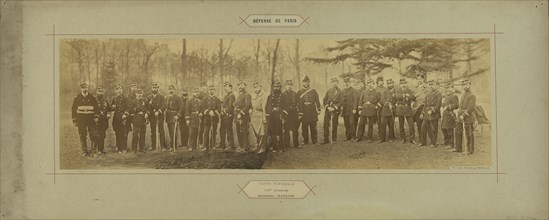Garde Nationale, 155e Bataillon, Commandant: Raullot; André Adolphe-Eugène Disdéri, French, 1819 - 1889, Paris, France; 1870