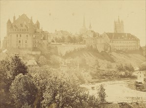 Lausanne. Vue du chateau; V. Muzet, French, active 1860s, Lausanne, Switzerland; 1860 - 1865; Albumen silver print
