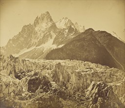 Le Mont-Blanc, Haute-Savoie, Le glacier des Bois et l'Aiguille des Charmoz; V. Muzet, French, active 1860s, Haute-Savoie