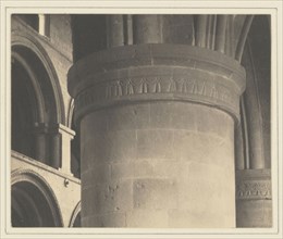 Southwell Cathedral - Nave, Norman Capital; Frederick H. Evans, British, 1853 - 1943, 1898; Platinum print; 9 x 11.1 cm