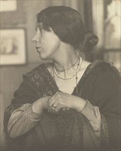 Portrait of Mrs. Frederick H. Evans; Frederick H. Evans, British, 1853 - 1943, about 1900; Platinum print; 17.6 x 13.4 cm