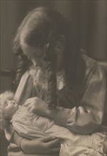 Barbara Evans and Phyllis the Doll; Frederick H. Evans, British, 1853 - 1943, about 1900; Platinum print; 18.7 x 13 cm