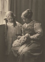 Mrs. Frederick H. Evans, Barbara Evans, and Phyllis the Doll; Frederick H. Evans, British, 1853 - 1943, about 1900; Platinum
